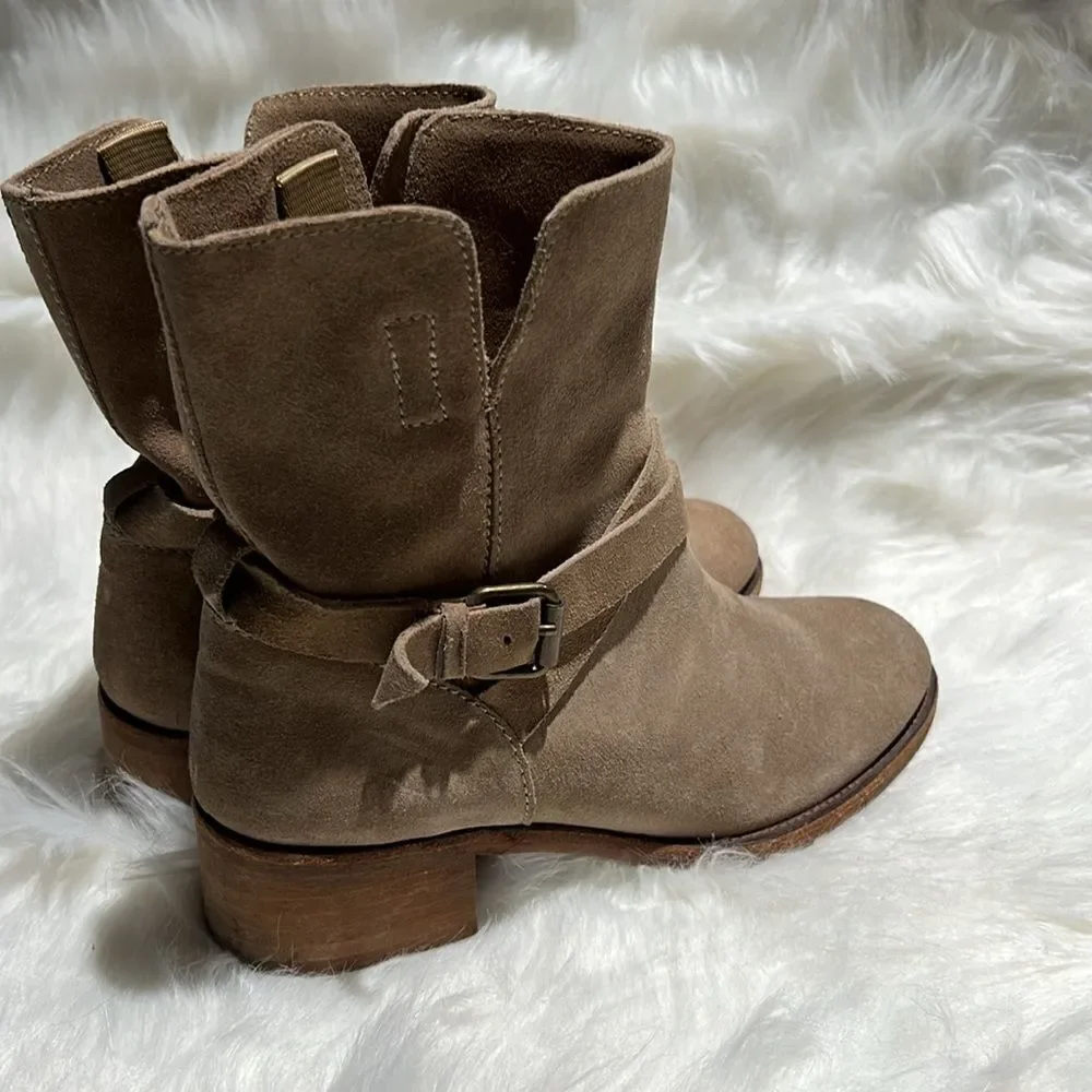 J.Crew $198 Pull‎ On Boots in Tan Suede Size 6. B30B